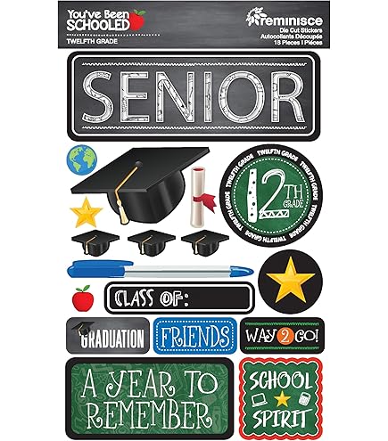 Reminisce Been Schooled 11th Grade Stickers - Scrapbooking & School Memory Books