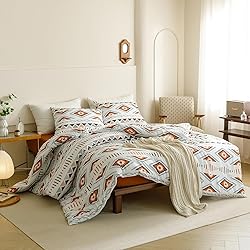 CLOTHKNOW Boho Aztec Comforter Set Queen 3Pcs