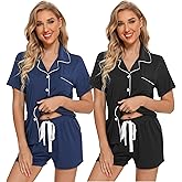 Leikar 2 Pack Button Up Pajama Set For Women Sleepwear Soft Pjs Bride Pajamas