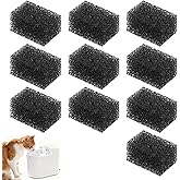 IANFAN 10 Pcs Cat Water Fountain Sponge Replacement, Cat Water Foam Filters Square Sponge Filter for 92oz/2.8L Pet Fountain(Black)