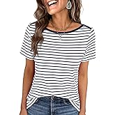 ANRABESS Womens Boat Neck Tops Short Sleeve T-Shirts Causal Fashion Tee Shirts 2026 Summer Spring Clothes