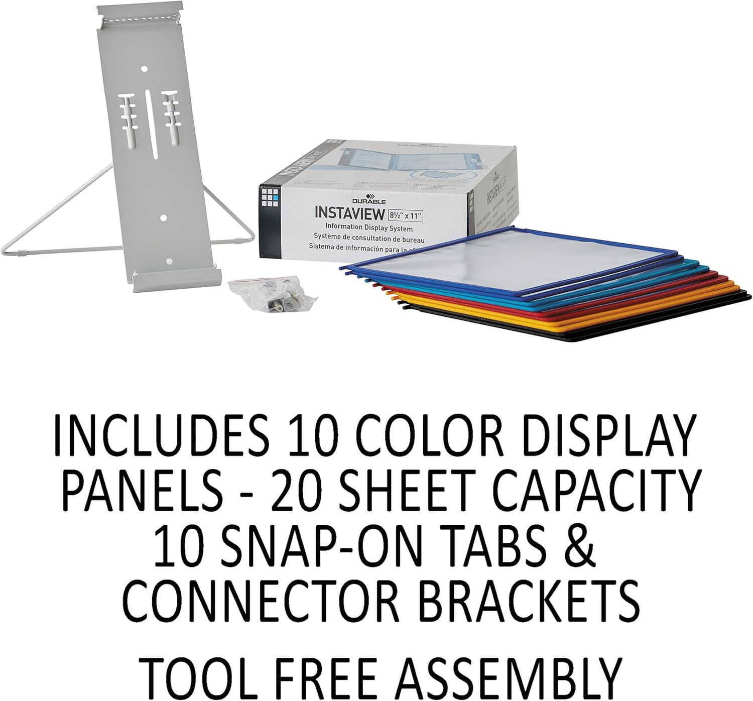 DURABLE Desktop Reference System, 10 Double-Sided Panels, Letter-Size, Assorted Colors, INSTAVIEW Design (561200) : Office Products