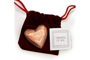 LUENE Copper Heart Love Token Keepsake Charm - Pocket Get Well Soon, Thinking of You, Good Luck, Miss You Pendant - Cheer up, Comfort, Sympathy for Family, Friends, Men and Women