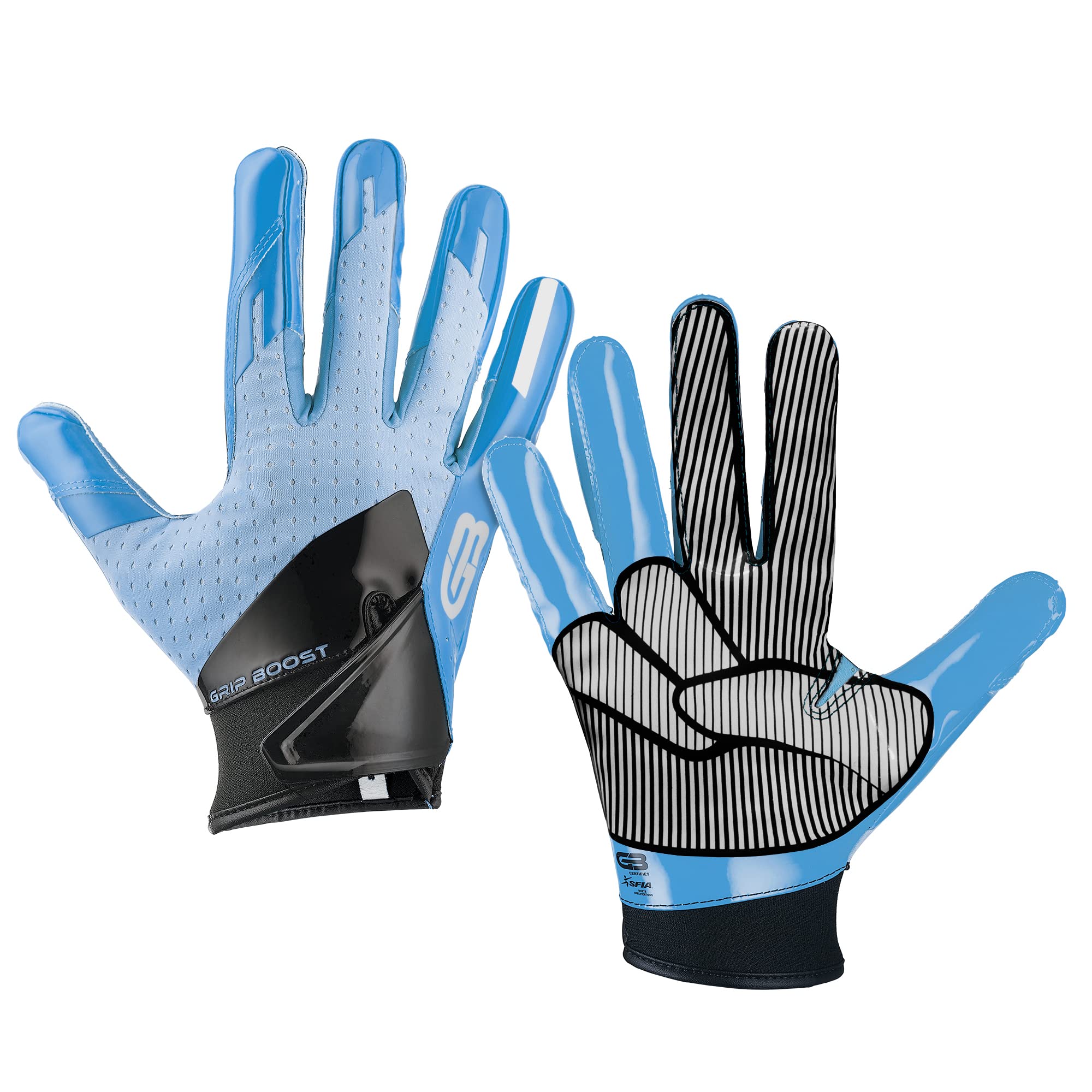Grip Boost Peace Football Gloves Pro Elite - Adult Sizes (Green/Yellow, Small