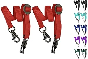 Majestic Ally Pack of 2, Double Thick Trailer Tie for Horse Haulage with Adjustable Buckle, Panic Snap and Bull Snap – 1 Inch by 36 Inch (Red)