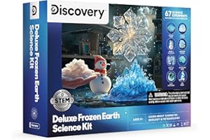 DISCOVERY KIDS Discovery™ Frozen Earth Science Kit – 67 Experiments STEM Chemistry Lab for Kids| Grow Crystals, Make Snow & Slime, Ice Explosions & More| Educational Learning Activity Toy| DIY STEM Set Gift| Ages 8+
