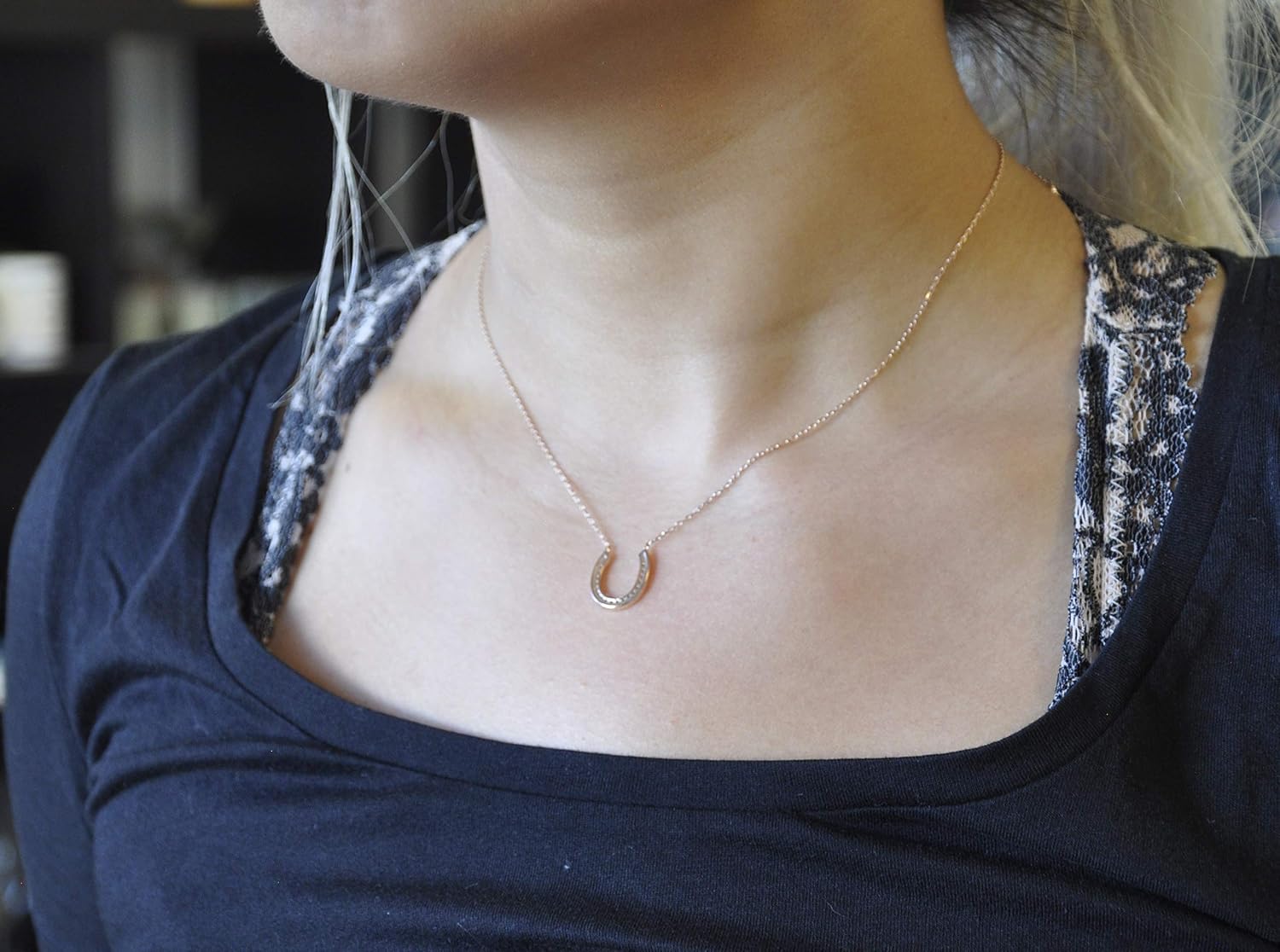 Necklaces Navika Horseshoe Necklace in 