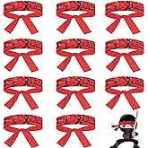 ZOIIWA 24Pcs Karate Headbands Birthday Party Favors Red Karate Themed Headbands Party Decorations for Kids Boys Girls Birthday Party Supplies, Decorations, and Gifts, Adjustable Size