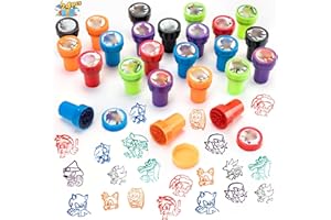 QIONG 24 Pcs Anime S-onic Themed Stampers - 12 Styles x 2Pcs Assorted Stampers for Stocking Stuffer Goodie Bag Prizes Classroom Rewards Pinata Filler Arts and Crafts for Birthday Party Favors(Soni)