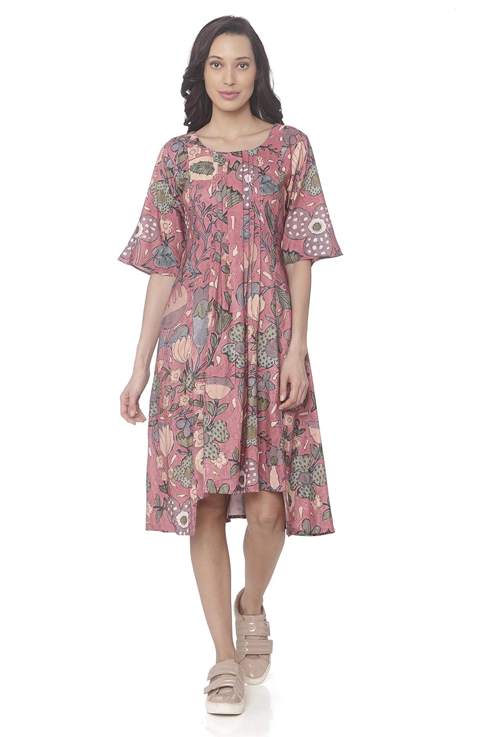 elbow sleeve casual dress