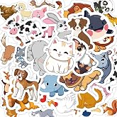 Stickers for Kids - 50 PCS Cute Animal Stickers | Water Bottle Scrapbook Stickers Toys Games Crafts for Kids Toddlers -Activities Party Supplies Favors Teacher Prizes Rewards Gifts for Teens Classroom