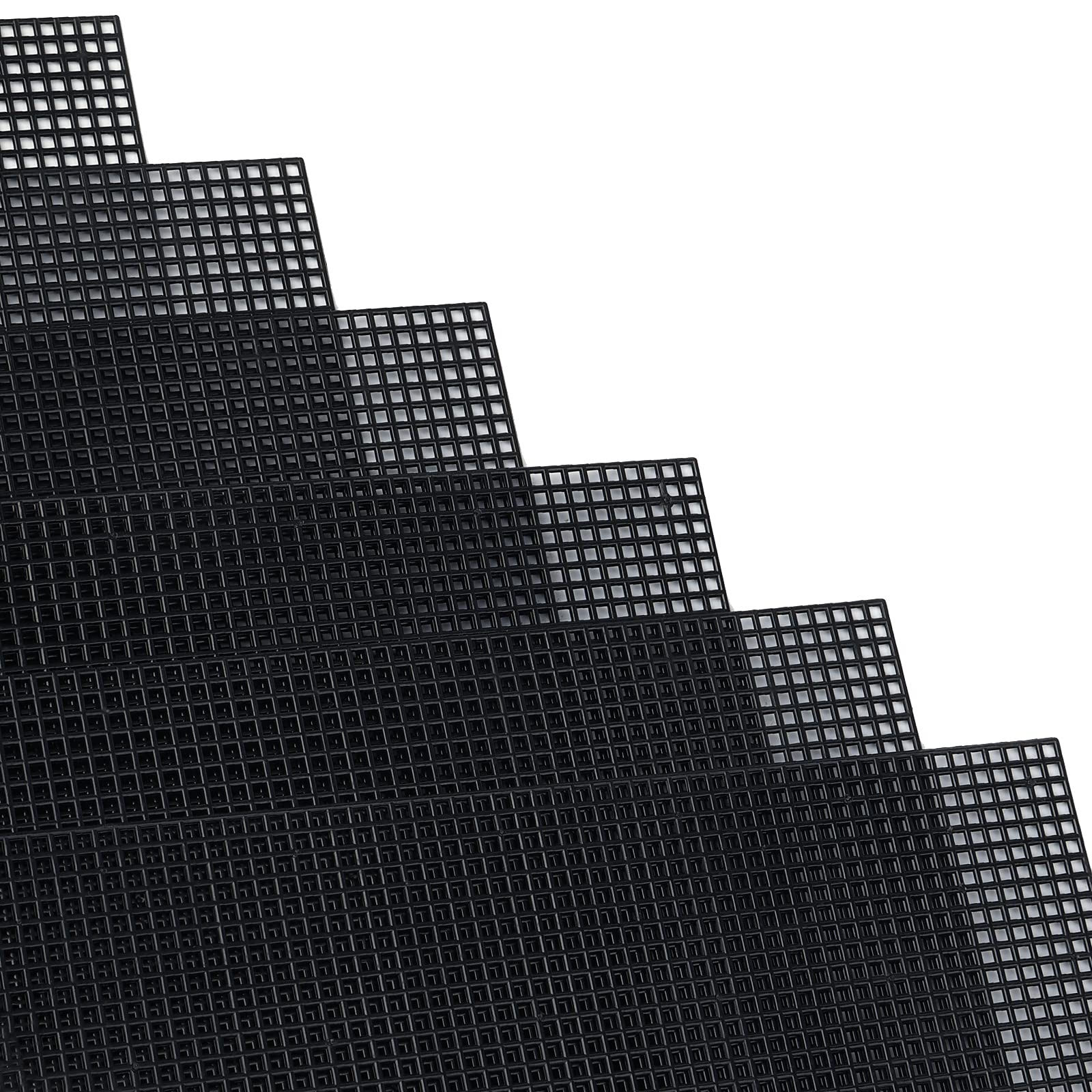 Savita - 6 Pieces 7 Pcs Plastic Mesh Sheets for Embroidery, Crafts, Knitting and Crochet Projects (Black)