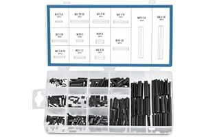 ZELCAN 400pc Roll Pin Set, M1.5 M2 M2.5 M3 M4 M5 M6 Slotted Metric Spring Pins in Various Lengths, Steel Split Expansion Pin Hardware Assortment Kit