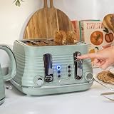 Salter Ripple Sage Toaster & Kettle Set 4-Slice 1630W 3kW Auto Shut-Off view 6