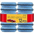 Sukh 12 Pack Microfiber Foam Car Wax Applicator Pad - Foam Applicator Pads Detailing Round 4.72 inch Polishing Sponges for Car Wax Applicator Pad Round Blue