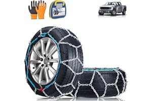 Coco Bird Heavy Duty Snow Chains Tire Chains for Light Truck, SUV & Pickup, Easy Installation, Wear-Resistant Alloy Steel for Superior Traction & Stability, Set of 2（SCRV-275）