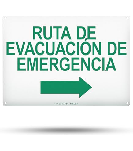 Amazon.com: ComplianceSigns. com Ruta de evacuación de