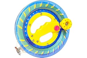 Flying Hoofer Kite Reel Winder for Adults & Kids - 8 Inch Dia, 1000FT High Strength String with Connector - Large Handle, Safety Lock(Blue)