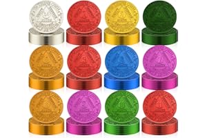 Siifert 72 Pcs Recovery AA Chips Bulk Sobriety Coins Monthly AA Medallions for Alcoholics Anonymous Aluminum Tokens Include 1 2 3 4 5 6 7 8 9 10 11 Month 24 Hour Commemorative Lot Colored