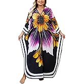 Kaftan Dress for Women - Plus Size Caftan Maxi Beach Dress Moo Moos Loungewear, Swimsuit Cover Up for Beach, Pool or Vacation