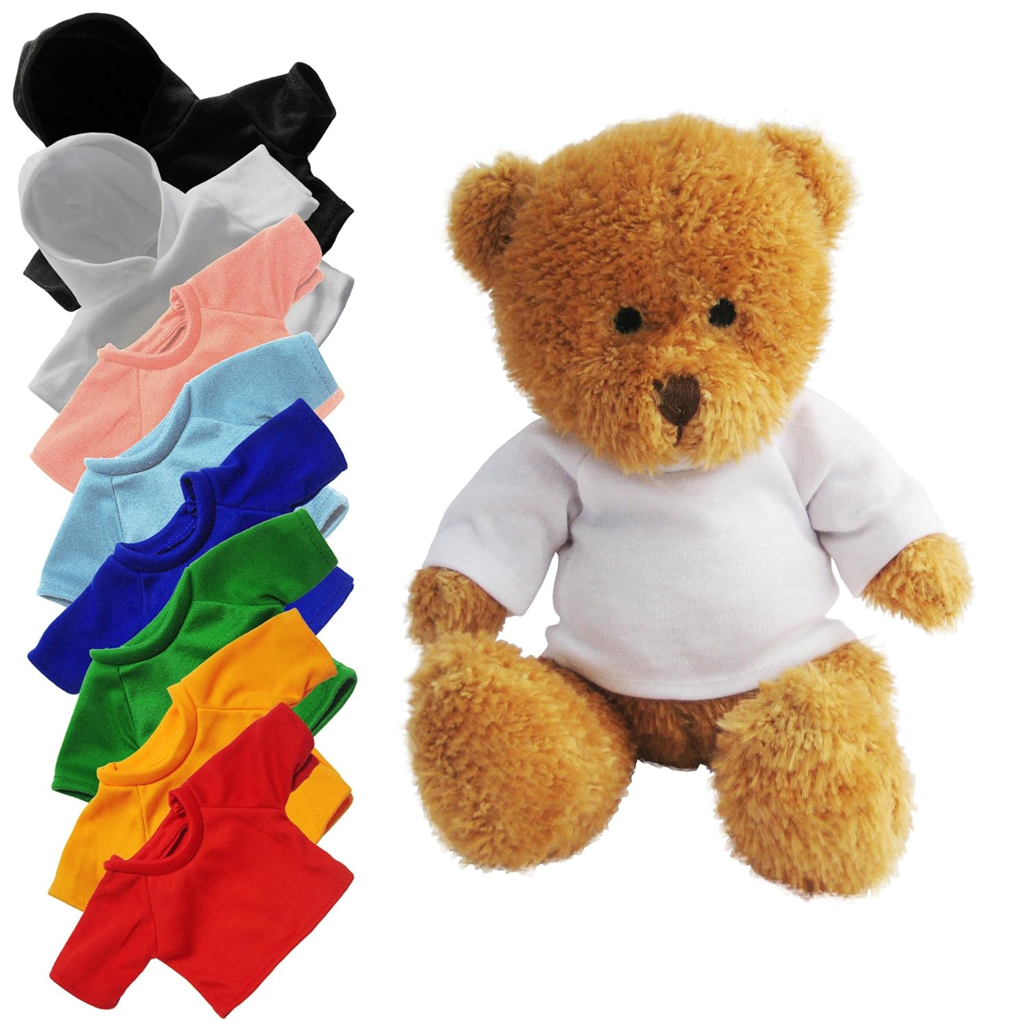 1 JAMES TEDDY BEAR SOFT TOY WITH PLAIN BLANK PRINTABLE COLOURED TSHIRT