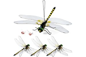 4 Pcs Dragonfly Hat Clip for Bugs,Dragon fly Hat Clip,PVC,Fake Dragonfly Clips for Bugs