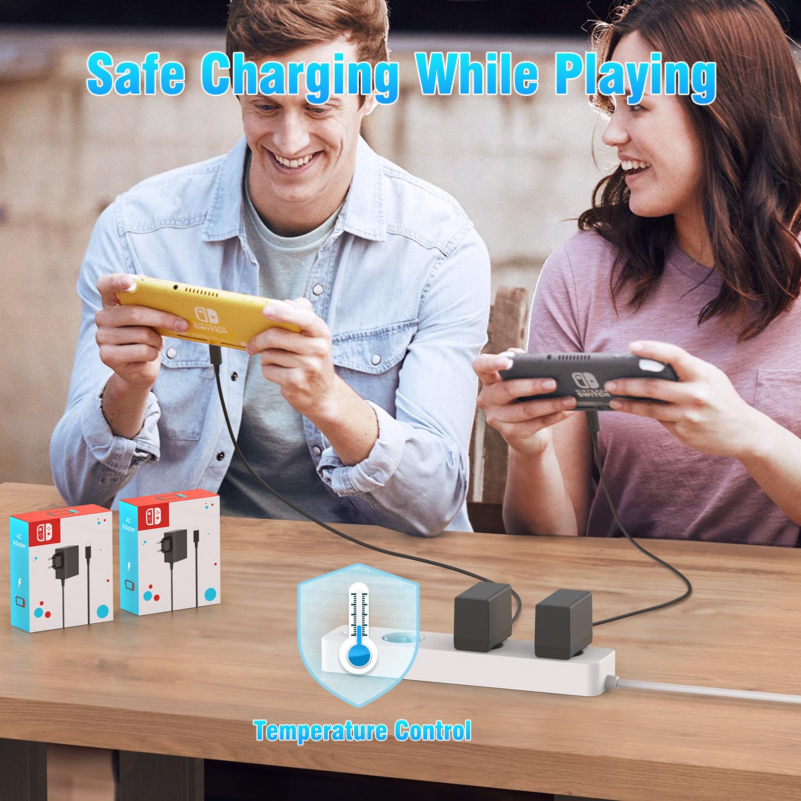 45W Switch Netzteil mit 1.5M/5FT Ladekabel Kompatibel mit Nintendo Switch/Lite/OLED/Deck Dock/Pro Controller, Unterstützt TV Modus 6