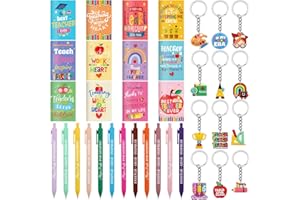 36 Mini Colorful Notebooks, Funny Motivational Journals Notepads,Regalos para Maestro de Agradecimiento con 12 Llaveros,12 boligrafos,12 Cuadernos Motivacional
