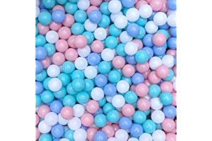 Thenese Pearlescent Ball Pit Balls Crush Proof Plastic Toy Balls Pearlescent Ocean Balls Small Size 2.15 Inch Phthalate & BPA Free Pack of 100 Pearlescent White&Blue&Green&Pink