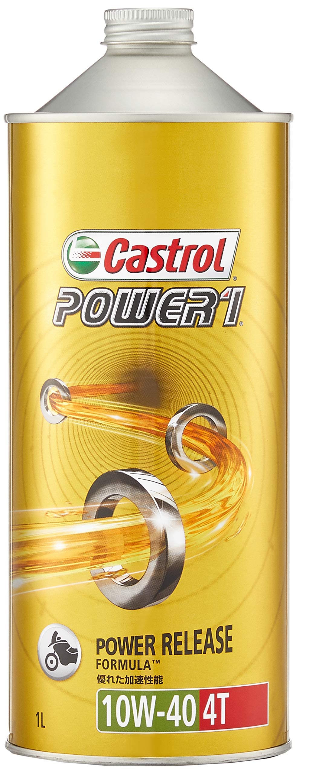 Castrol(カストロール) エンジンオイル POWER1 4T 10W-40 MA2 1L 二輪車4サイクルエンジン用 部分合成油商品画像