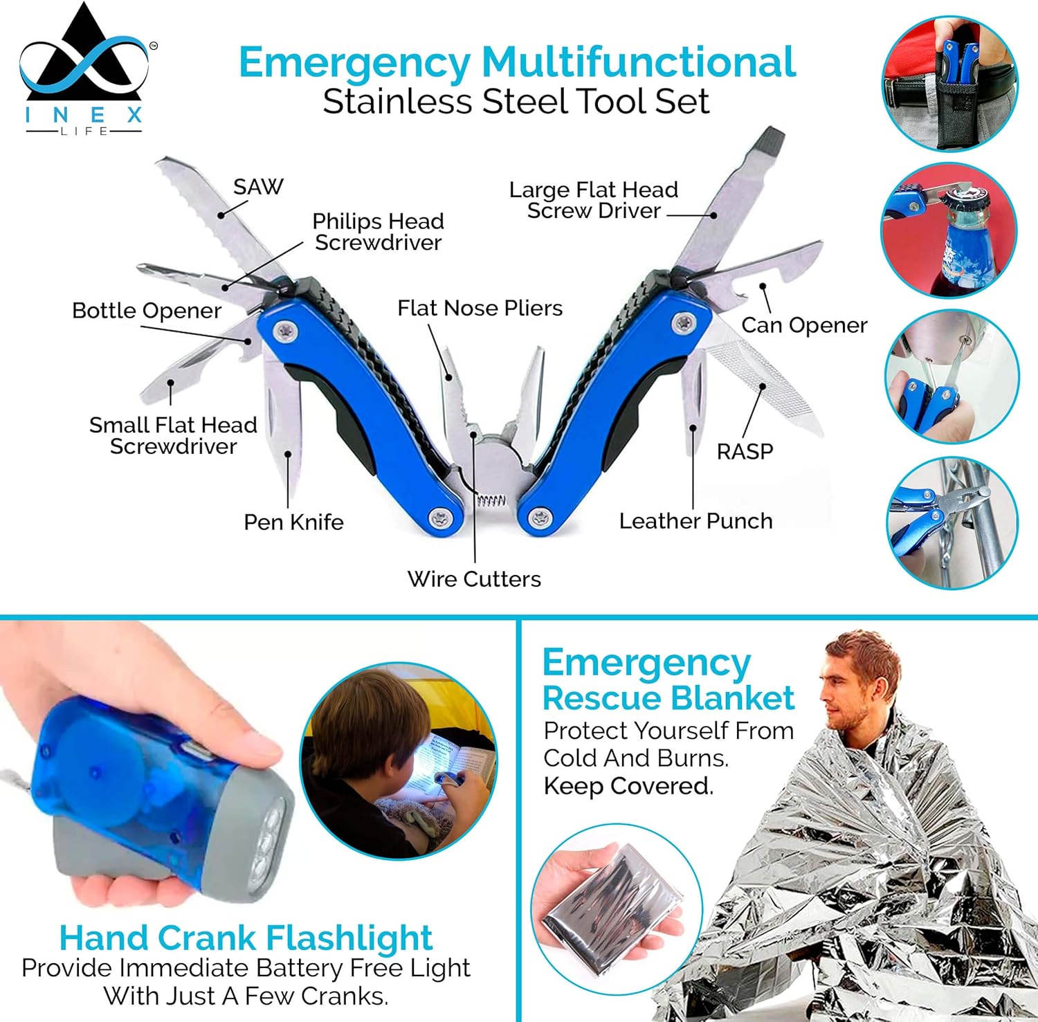 Roadside Emergency Car Kit – 112 Pieces Safety Assistance | First Aid Kit, Jumper Cables, Tow Strap Ropes, Reflective Safety Warning Triangle & Vest, Tools, Glass Breaker Hammer | Truck & Car (Black): Automotive