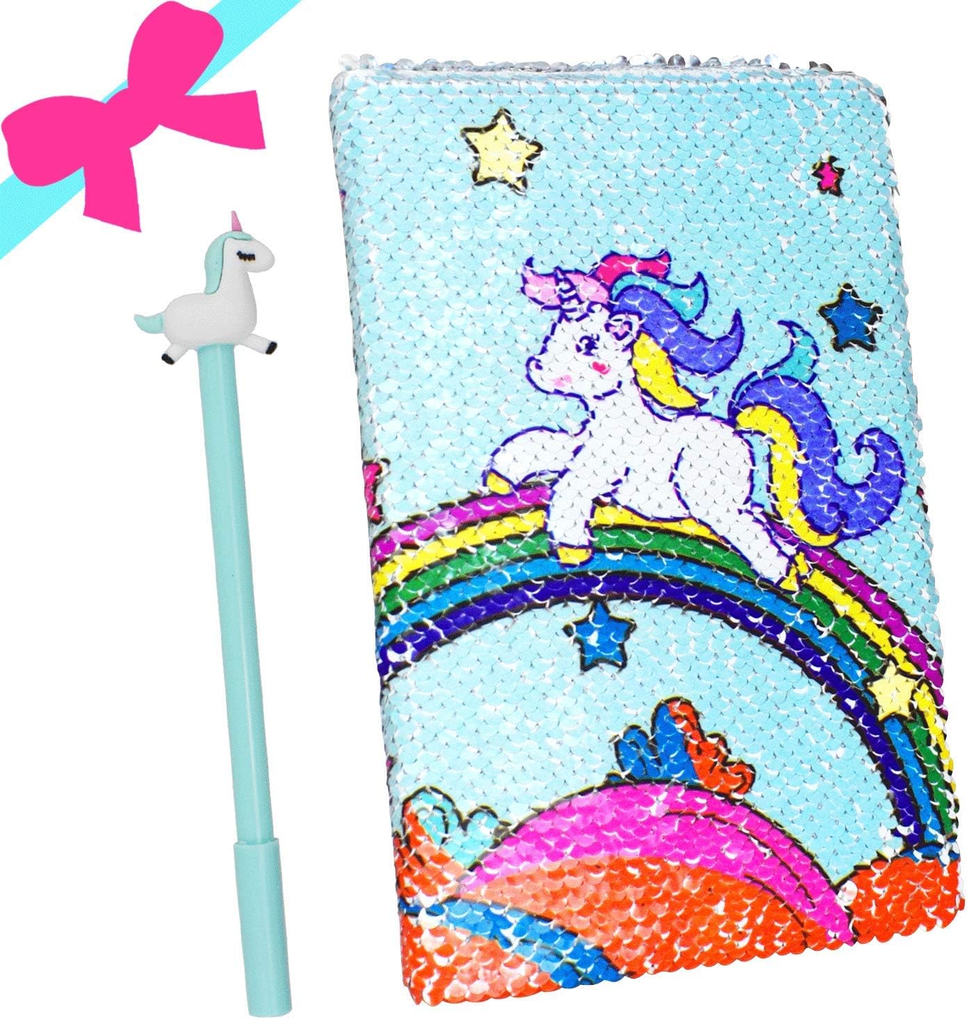 Unicorn Journal Gel Pen Set, Unicorn Notebook Cute Jotter with Pen Birthday Gift Back to School Unicorn Gifts for Girls Kids for All Ages