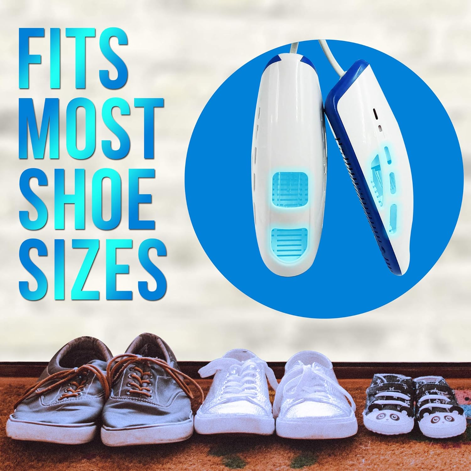 JJ CARE [Upgraded] Shoe Sterilizer, Boot Sanitizer, Shoe Sanitizer and Odor Eliminator, Fits Any Shoe Size, Boot Sterilizer with 10,000 Hours of Lamp Life, Light Sanitizer for Hat, Footwear: Shoes