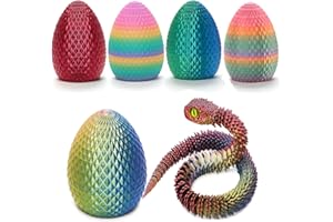 Genhaily 3D Printed Snake Eggs Fidget Toy, ADHD Toys, 3D Printed Animals Exquisite Cute Pet Toy Adults Fidget Toys. Home Office Decor (Colours)
