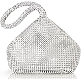BABEYOND Women's Rhinestone Clutch Evening Bags Sparkly Glitter Triangle Purse for 1920s Party Prom Wedding