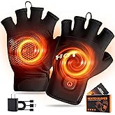 Heated Gloves for Men Women- Rechargeable Electric Full&Half Hands Electric Heated Gloves Work Arthritis Pain Relief Hot Compress Hand Warmers for Cycling Skiing Hunting