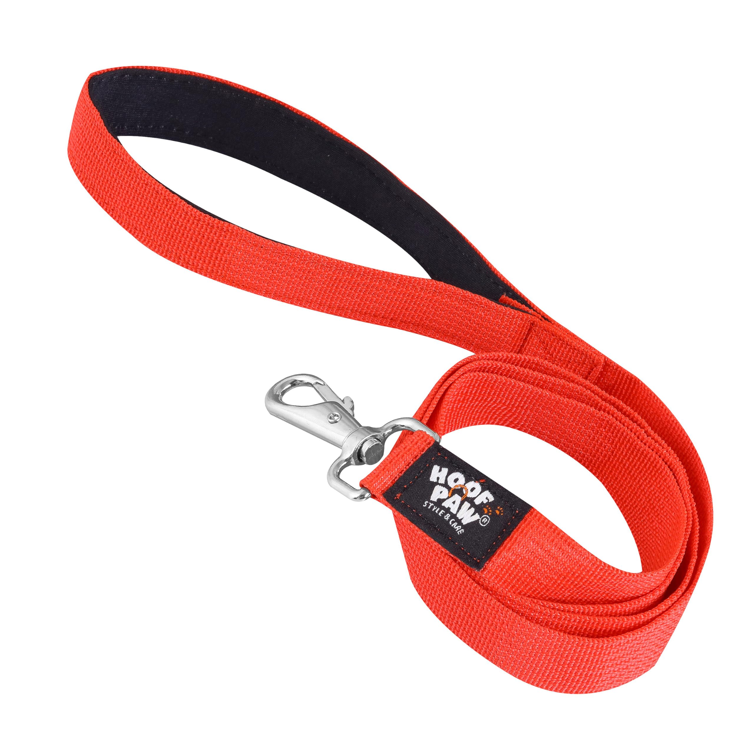 Hoof n Paw Training Lead For Dogs, Premium Nylon Puppy & Dog Lead, Padded Handle, Comfortable & Easy to Use Leash, For Small, Medium & Large Dogs (Red, 1.8 metre (6 ft))