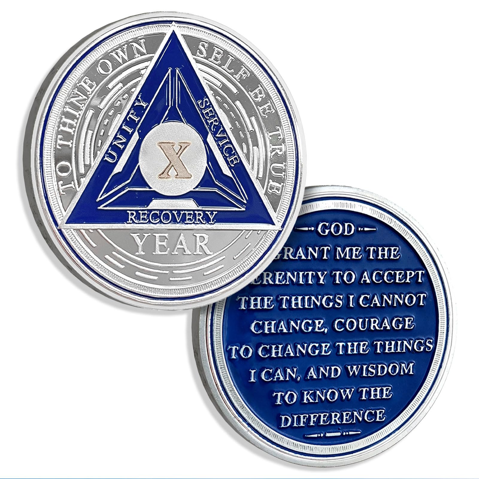 10 Years Sobriety Chips AA Coin Alcoholics Anonymous Medallion Sobriety Gifts for Men Women Recovery Chip Anniversary Token โ image 1
