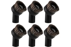 WUWEOT 6 Pack 1.25" (32mm) Vacuum Cleaner Brush Round Dust Brush, 25mm Horse Hair Vacuum Cleaner Attachment Replacement, Blac