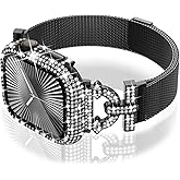 WINGLE Milanese Loop for Apple Watch Bands Women 40mm 41mm 38mm 46mm 45mm 44mm 42mm Series 11 10 SE 3/2/1 9 8 7 6 5 4 3 2 1 Slim Magnetic Mesh Band with Bling Case Protector Dressy iWatch Metal Strap