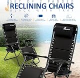 SUNMER Sun Lounger Padded Garden Chairs Set of 2 Zero Gravity Adjustable 30-90° view 3