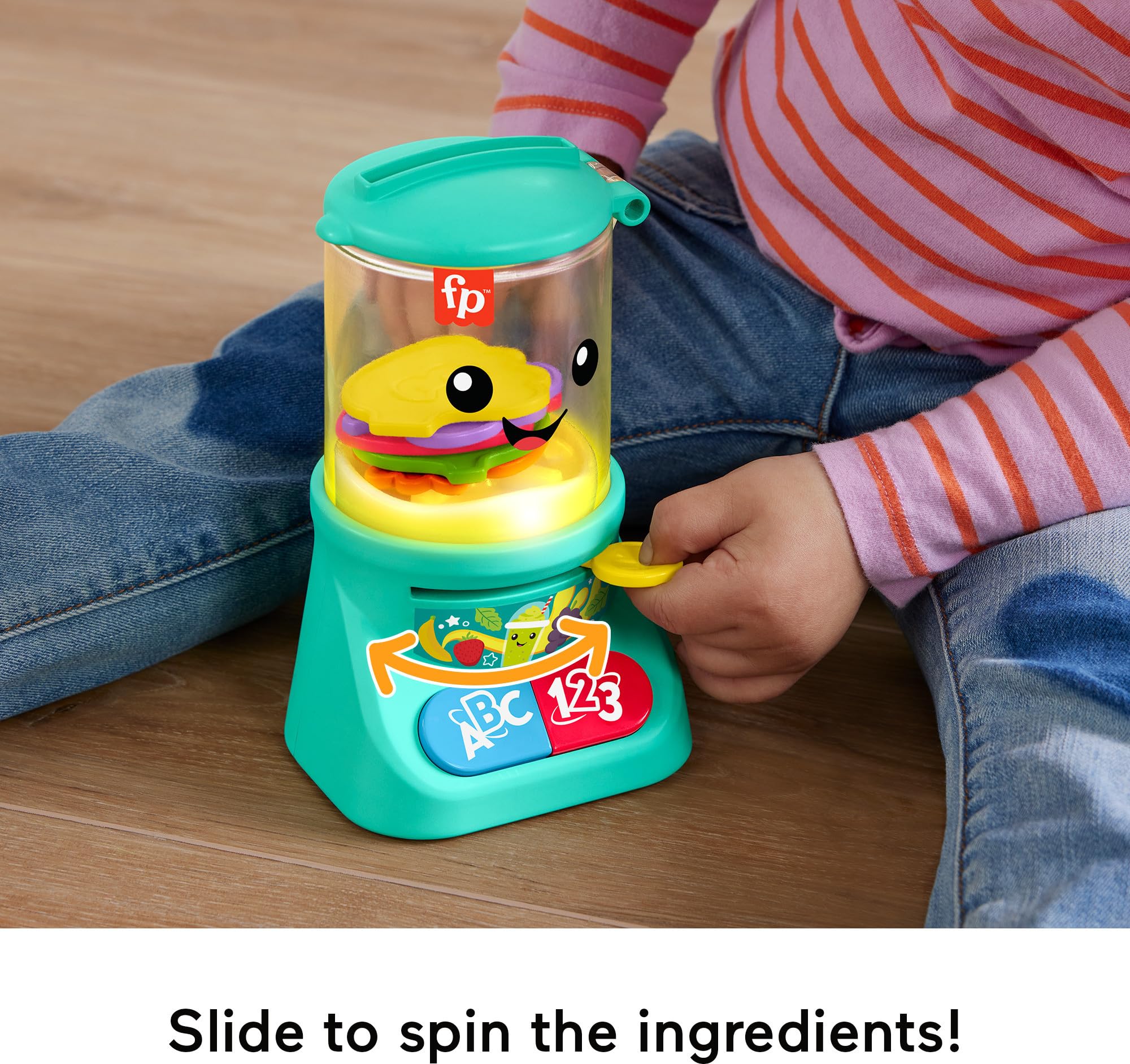Fisher-Price Laugh & Learn Baby & Toddler Toy Counting & Colors Smoothie Maker Pretend Blender with Music & Lights for Ages 9+ Months