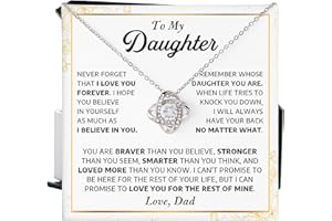 MAPILENG From Dad To Daughter, Love Knot Necklace - Father Daughter Gift For Birthdays, Graduations, Christmas