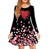 VVNTY Valentines Dress for Girls: Cute Heart Dresses Girl A Line Casual Holiday Dress 5-12 Years
