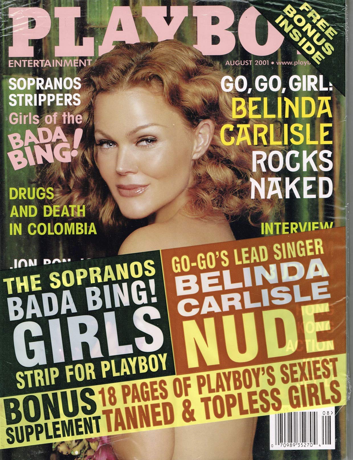 Playboy Magazine August 2001 With Belinda Carlisle From The Go Go's Single Issue Magazine – 2001