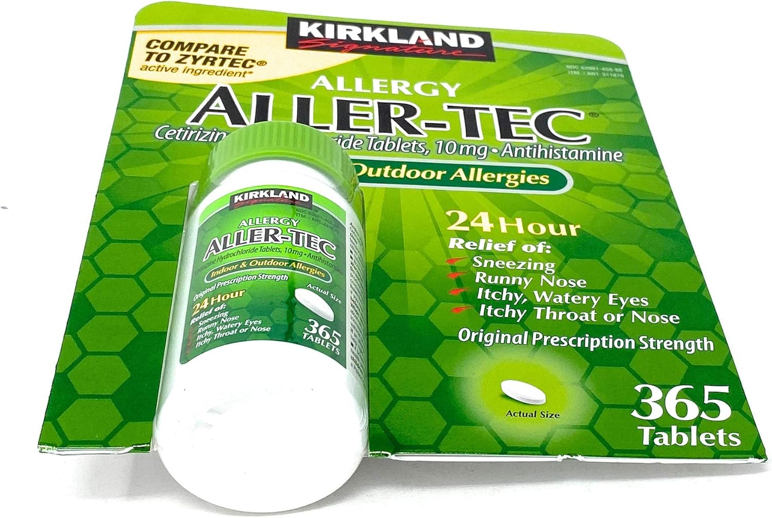 Kirkland Signature Aller-Tec Cetirizine Hydrochloride Tablets, 10 mg, 365 Count: Health & Personal Care