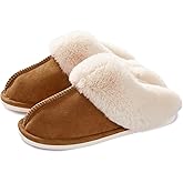 Donpapa Womens Slipper with Memory Foam Fluffy Soft Warm Slip On House Slippers Anti-Skid Cozy Plush for Indoor Outdoor