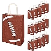 16Pack Football Gifts Bags Print Paper Football Party Favor Bags for Treat,Football Goodie Bags with Handle for Sports Theme Party Decorations Game Celebration Supplies
