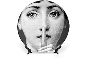 Aloked Lina Cavalieri Plate, Wall Decorative Plate, Mysterious Face Plate Wall Hanging Decoration,Including Bracket and Special Spring Hook, 8 Inch, S9