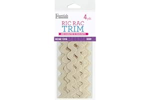 Essentials By Leisure Arts RIC Rac 1/2" 4 Yards Ivory - Rick Rack Trim for Sewing - Wavy RIC rac Trim for Sewing and Crafts - RIC rac Ribbon - Rick Rack Trim Ivory